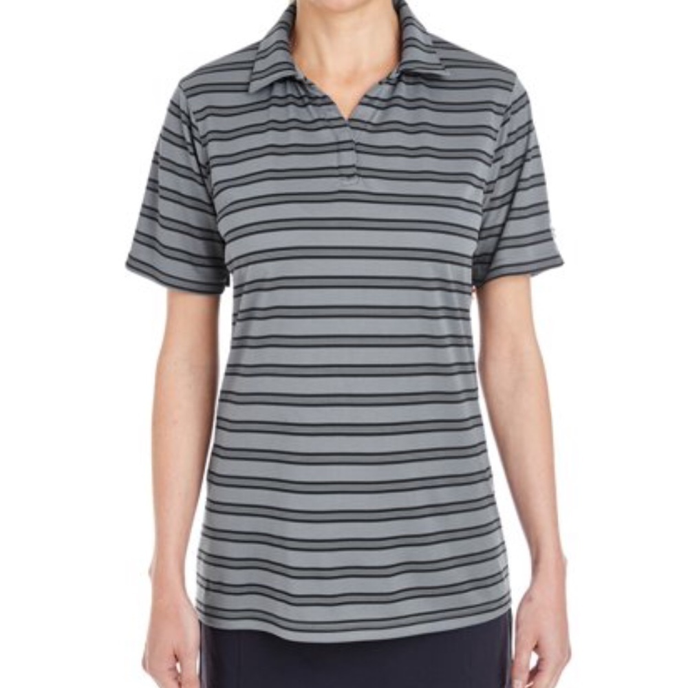 NWT Under Armour Women’s Tech Stripe Polo Gray Small Golf Tennis